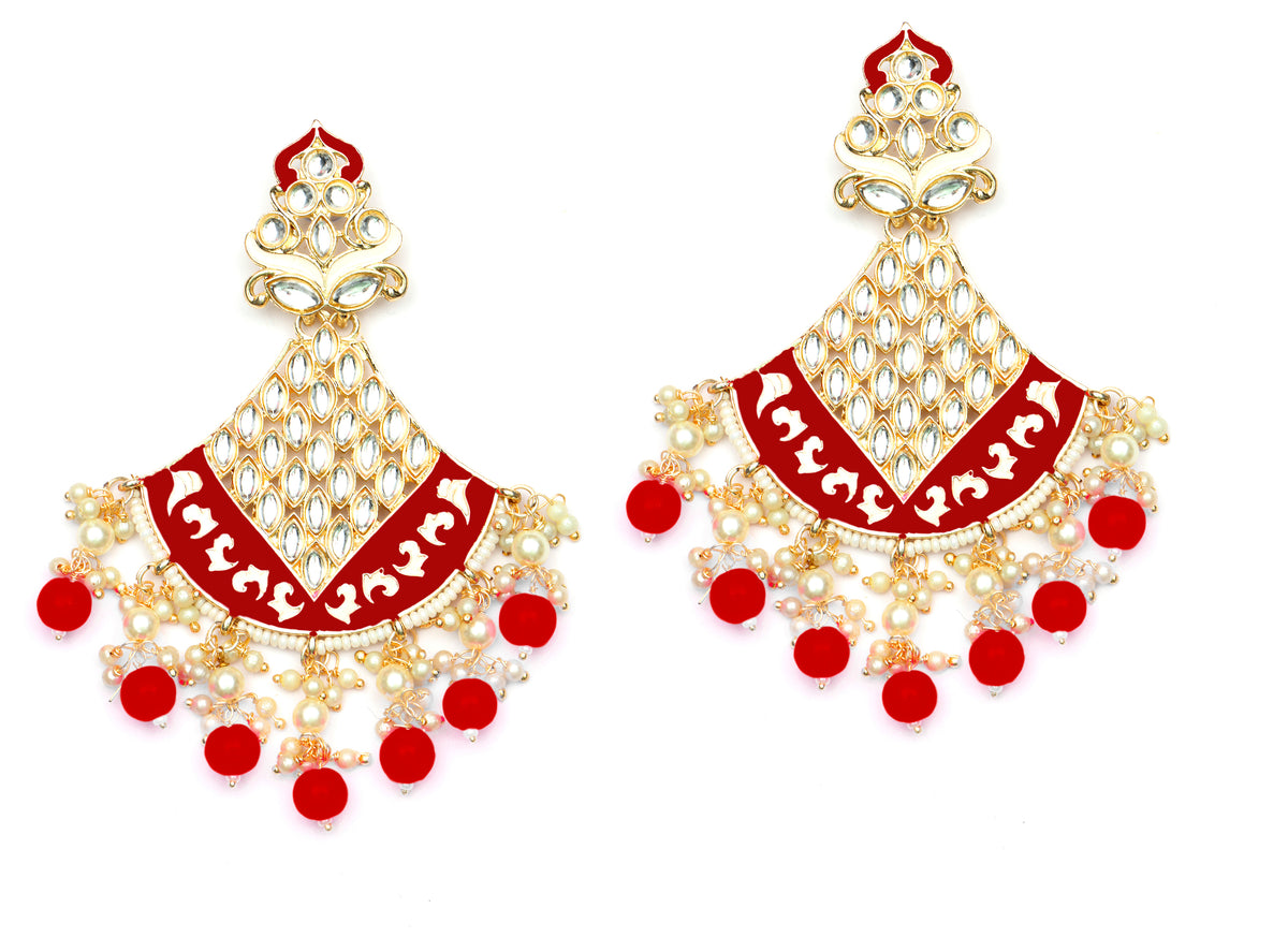 The99Jewel Traditional Dangler Earrings for Women | Elegant Ethnic Long Hanging Earrings for Wedding, Party and Festive Wear