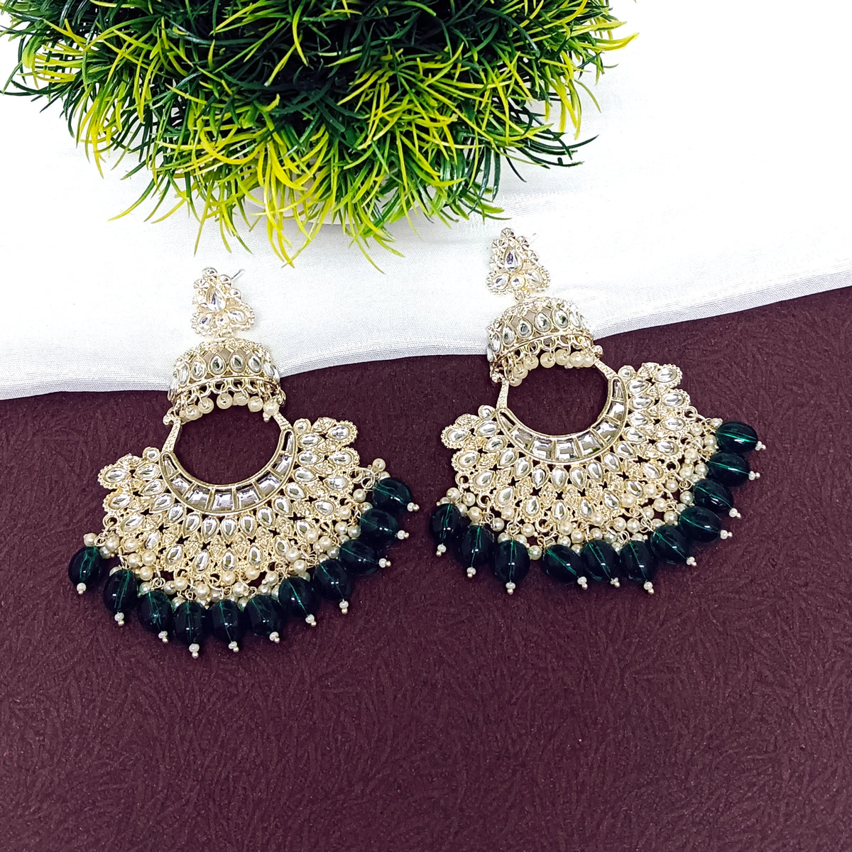 The99Jewel Traditional Dangler Earrings for Women | Elegant Ethnic Long Hanging Earrings for Wedding, Party and Festive Wear