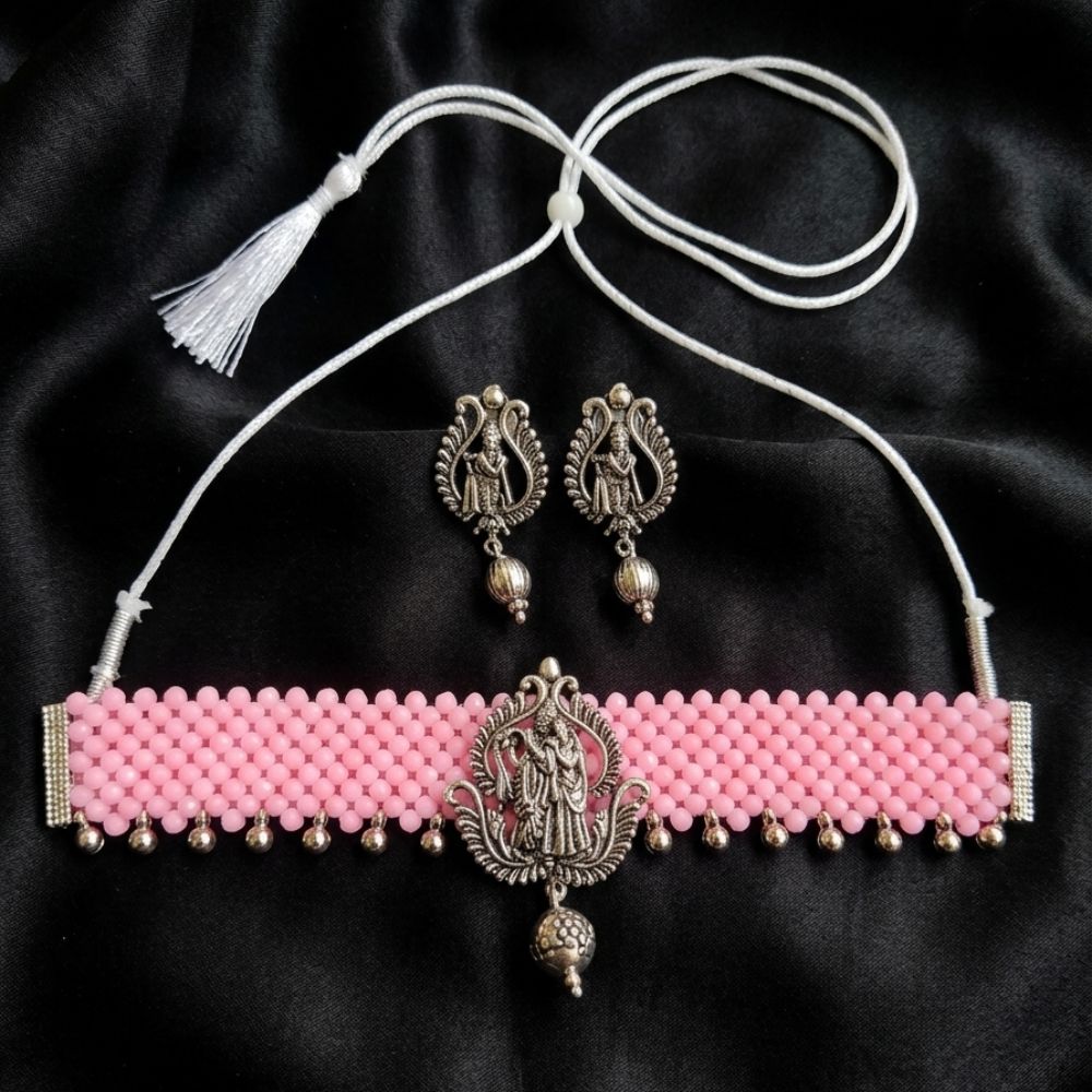 The99Jewel South Indian Temple Style Pearl Choker Necklace Set