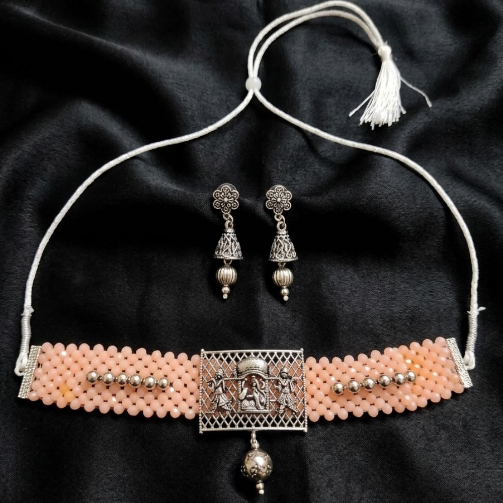 The99Jewel South Indian Temple Style Pearl Choker Necklace Set