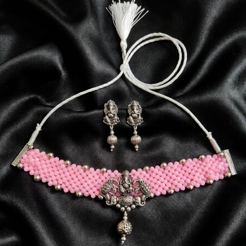 The99Jewel South Indian Temple Style Pearl Choker Necklace Set