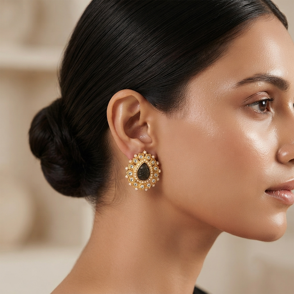The99Jewel Heritage Pearl & Kundan Party Wear Earrings for Women