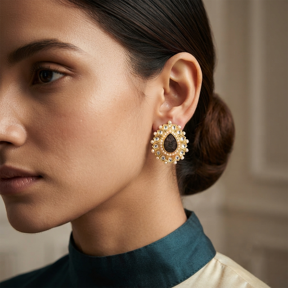 The99Jewel Heritage Pearl & Kundan Party Wear Earrings for Women