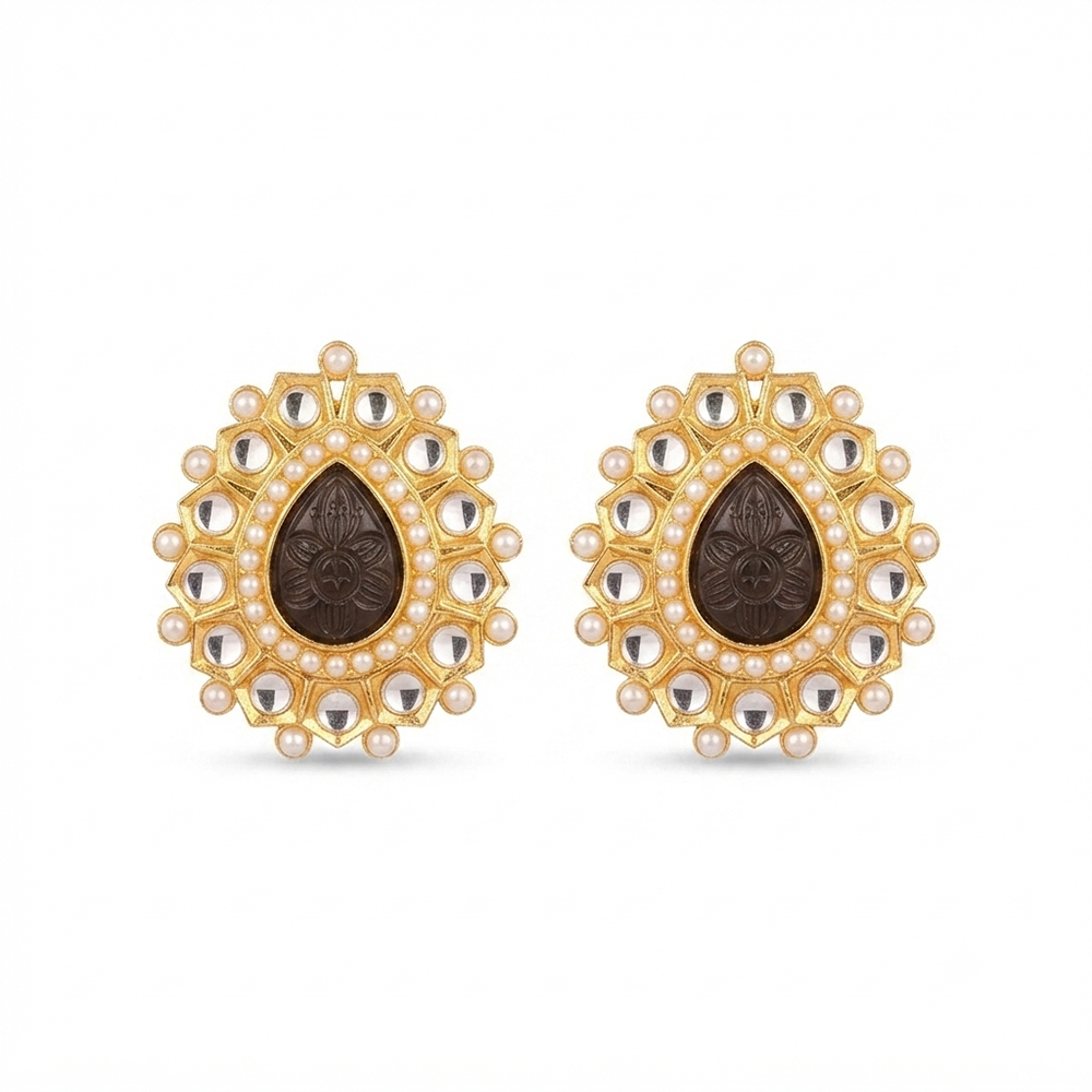 The99Jewel Heritage Pearl & Kundan Party Wear Earrings for Women