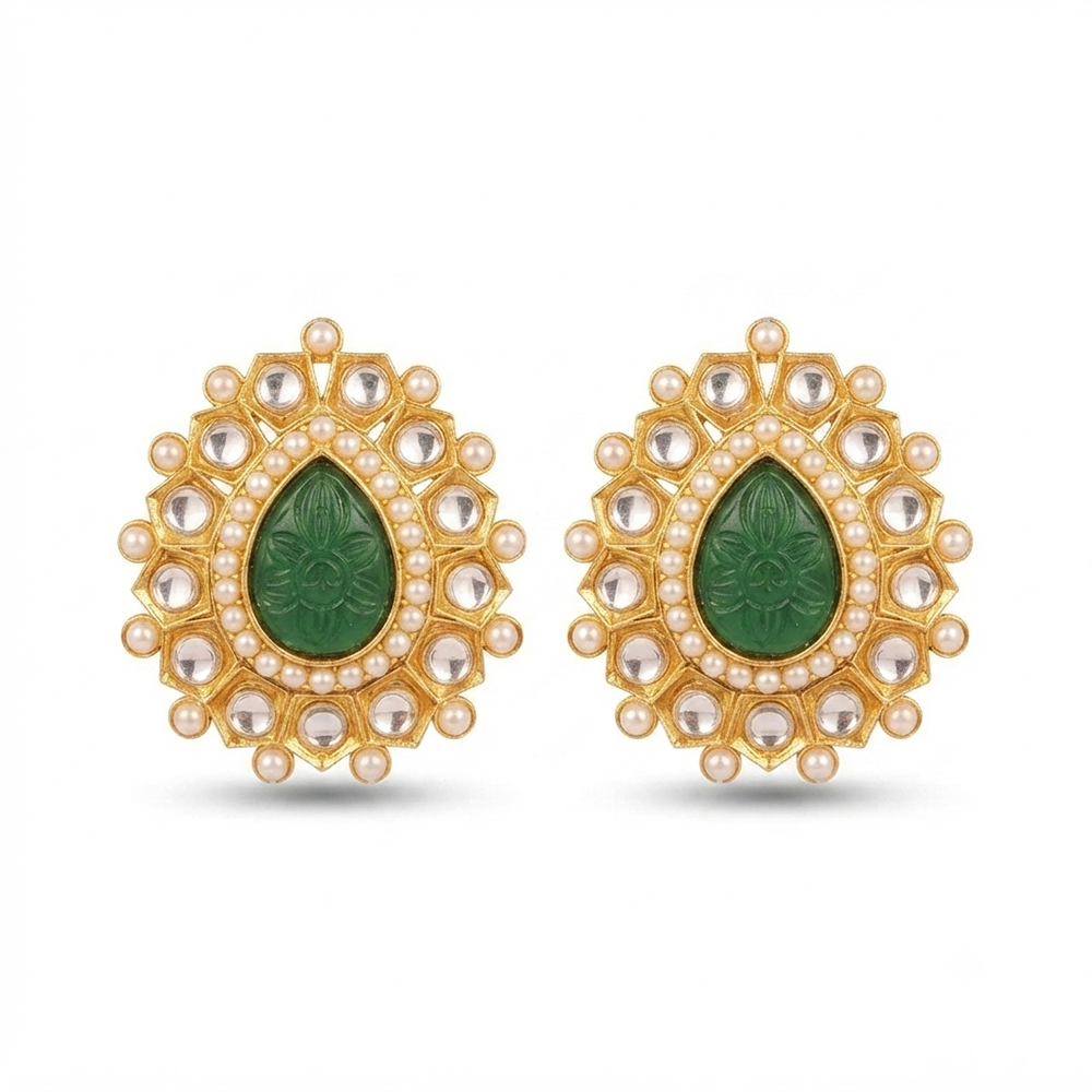 The99Jewel Heritage Pearl & Kundan Party Wear Earrings for Women
