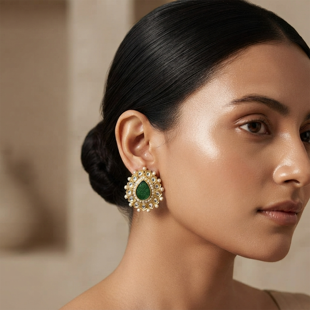 The99Jewel Heritage Pearl & Kundan Party Wear Earrings for Women