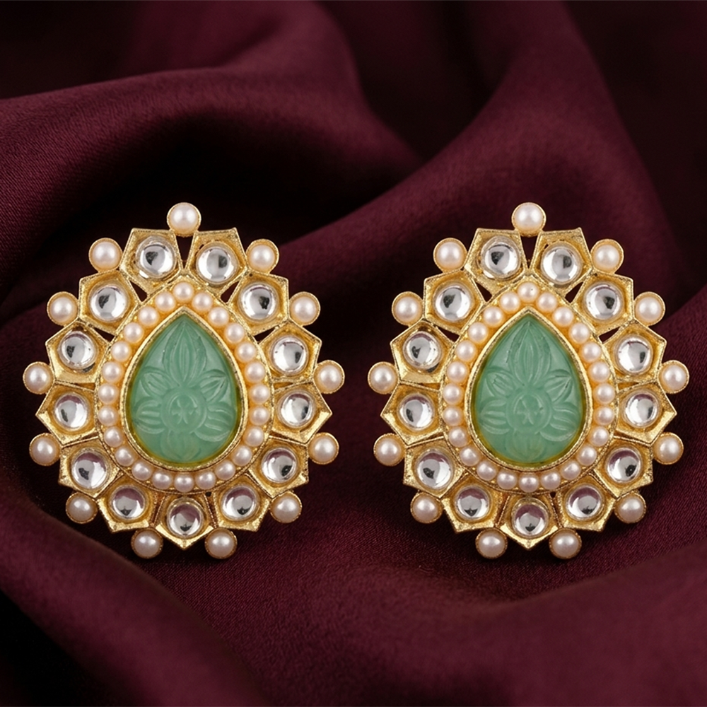 The99Jewel Heritage Pearl & Kundan Party Wear Earrings for Women
