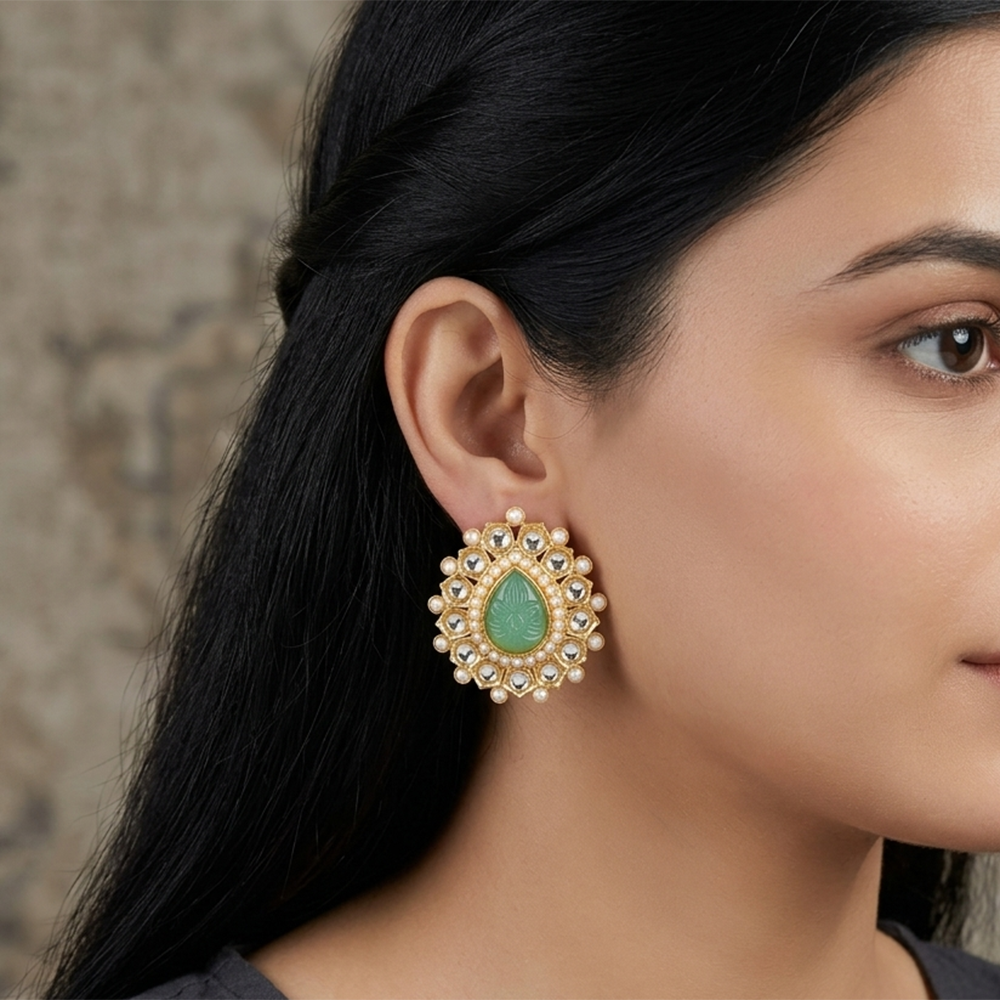 The99Jewel Heritage Pearl & Kundan Party Wear Earrings for Women
