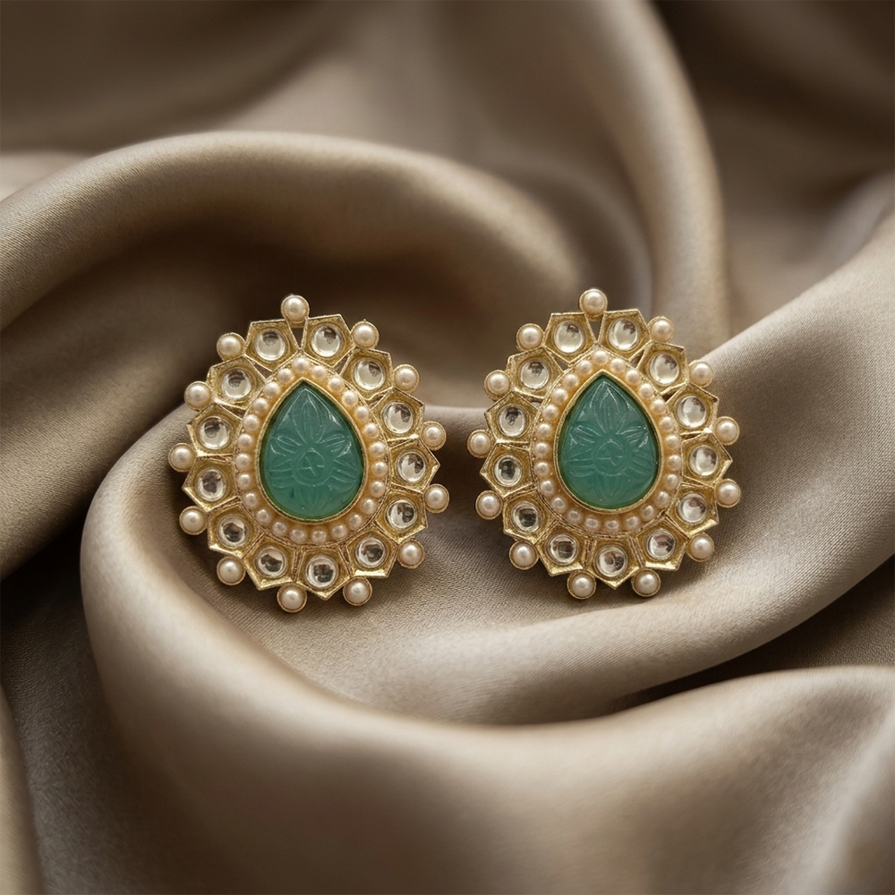 The99Jewel Heritage Pearl & Kundan Party Wear Earrings for Women