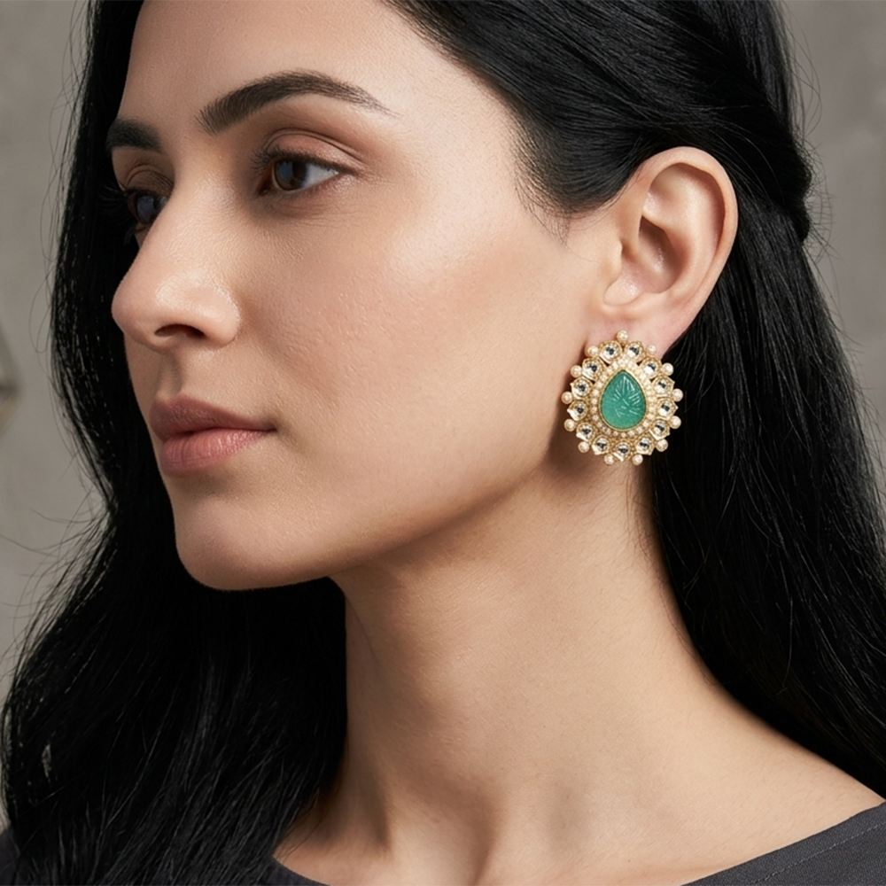 The99Jewel Heritage Pearl & Kundan Party Wear Earrings for Women