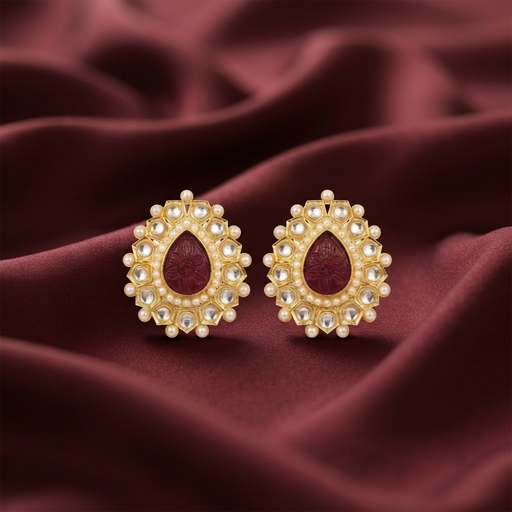 The99Jewel Heritage Pearl & Kundan Party Wear Earrings for Women