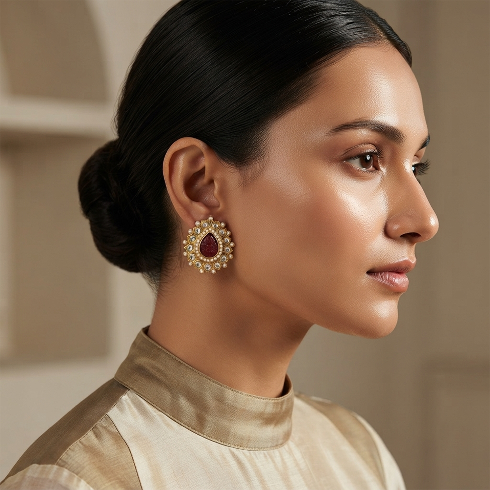 The99Jewel Heritage Pearl & Kundan Party Wear Earrings for Women
