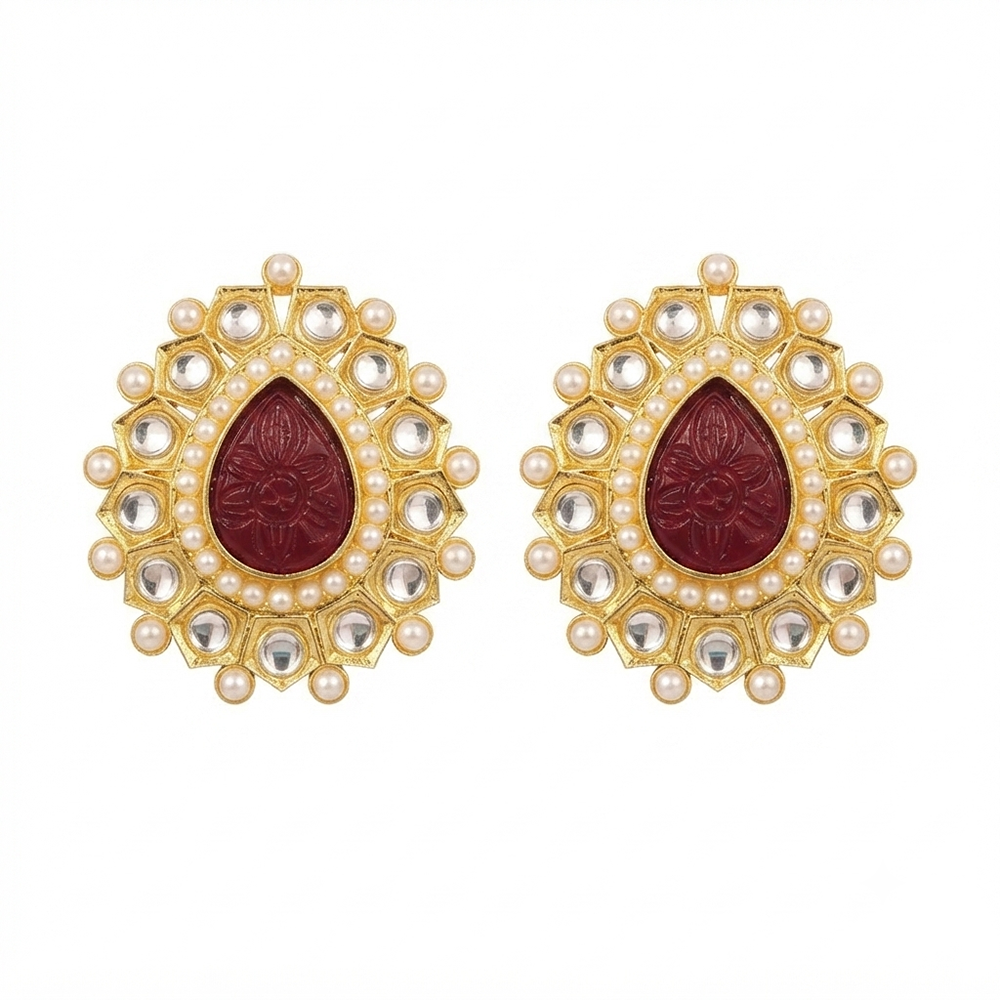 The99Jewel Heritage Pearl & Kundan Party Wear Earrings for Women