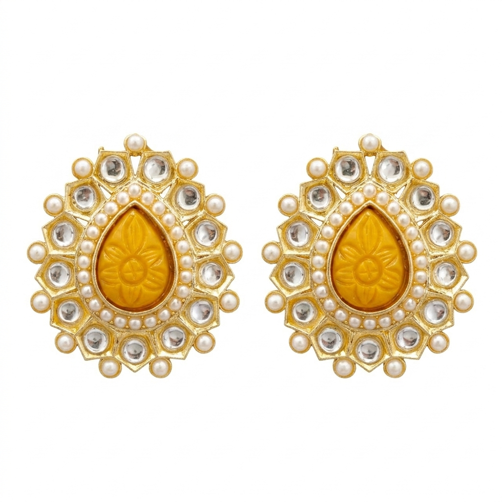The99Jewel Heritage Pearl & Kundan Party Wear Earrings for Women