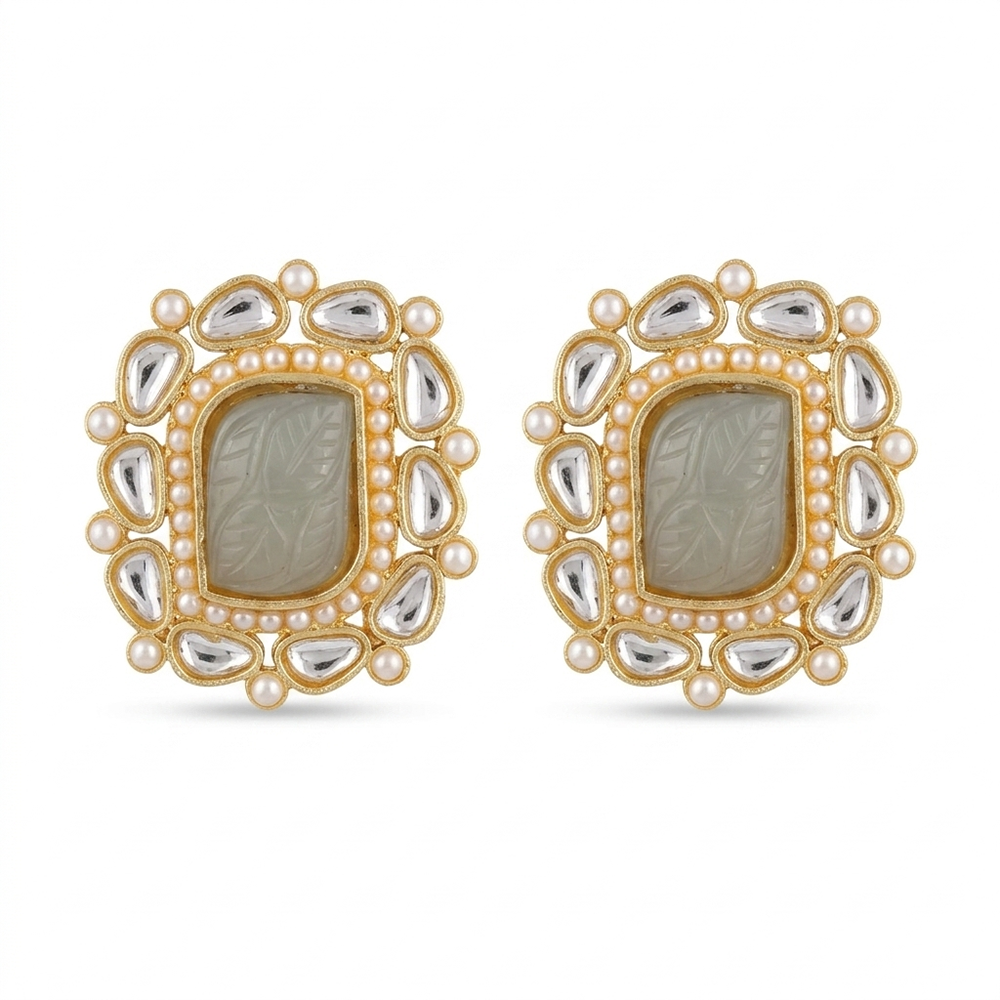 The99Jewel Heritage Pearl & Kundan Party Wear Earrings for Women