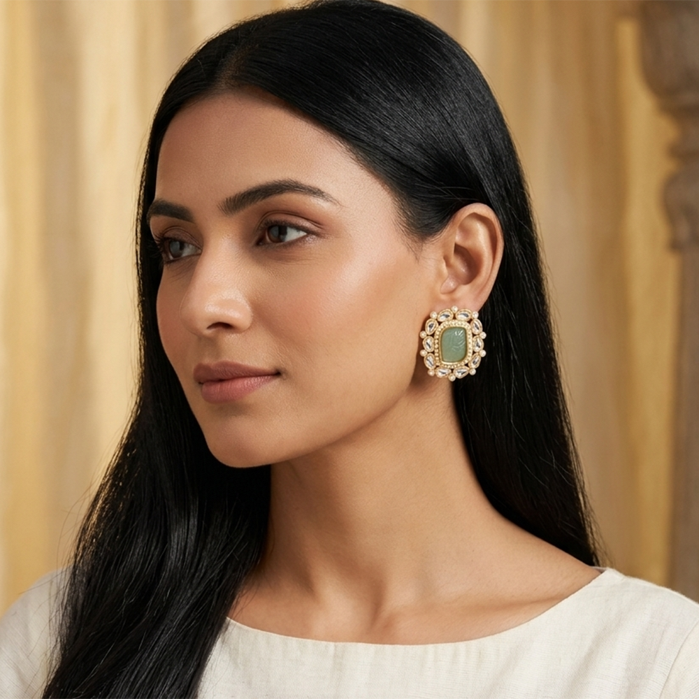 The99Jewel Heritage Pearl & Kundan Party Wear Earrings for Women