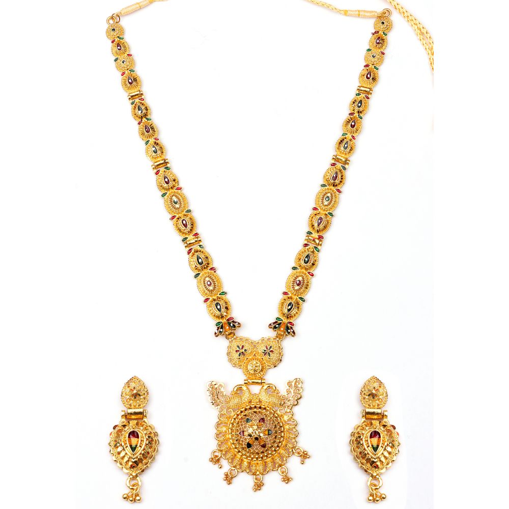 The99Jewel Gold Look Forming Long Necklace Set