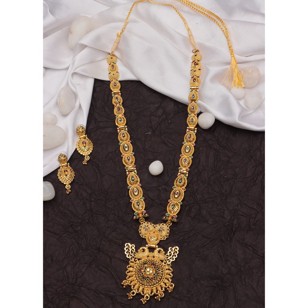 The99Jewel Gold Look Forming Long Necklace Set