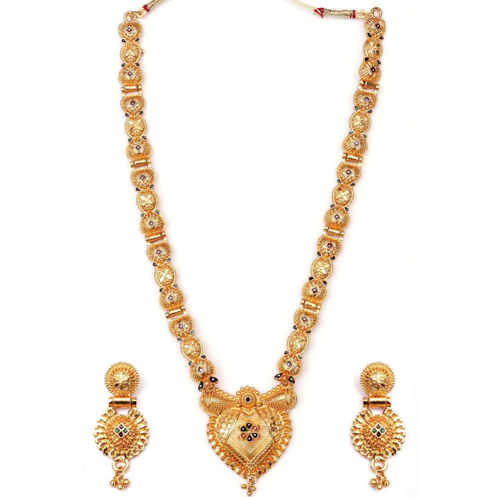 The99Jewel Gold Look Forming Long Necklace Set