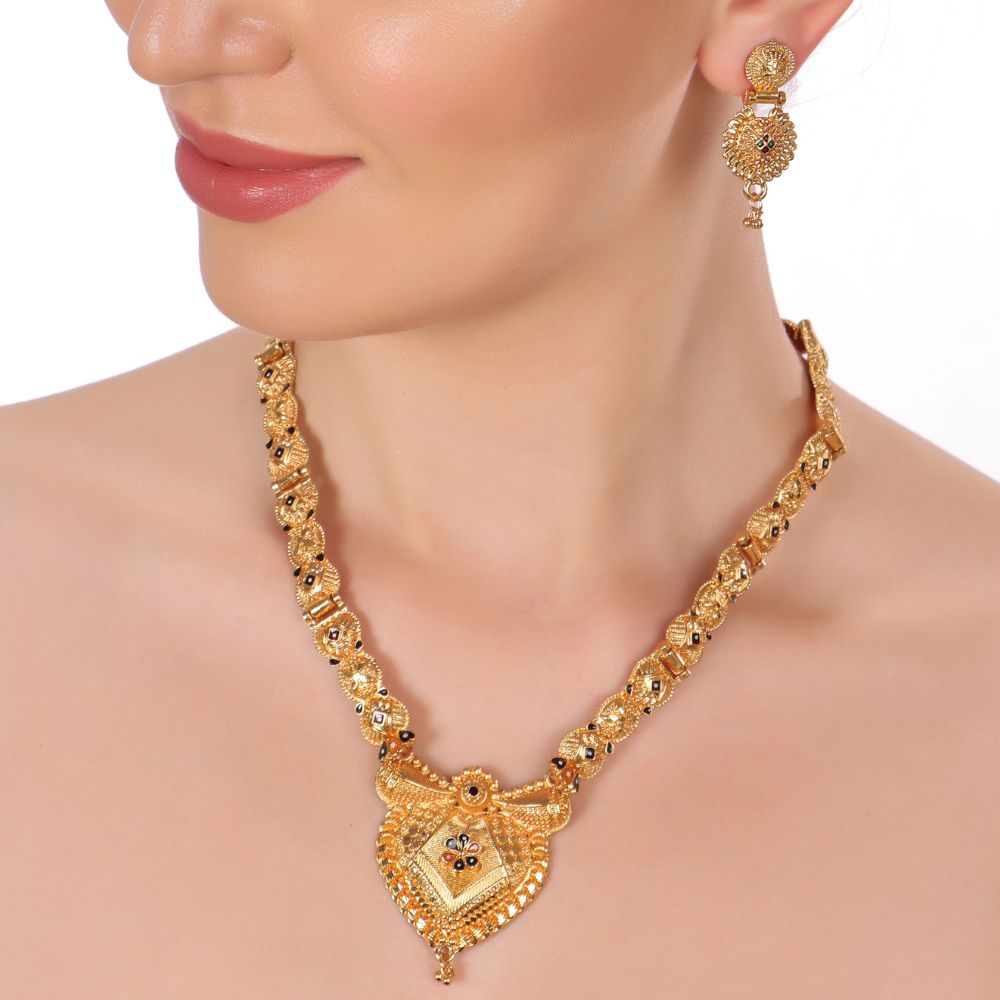 The99Jewel Gold Look Forming Long Necklace Set