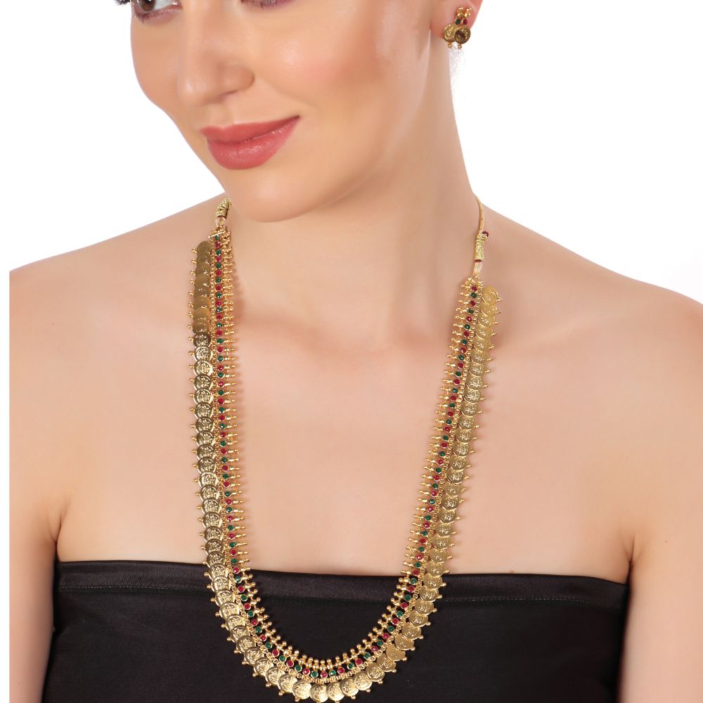 The99Jewel Gold Look Forming Long Necklace Set