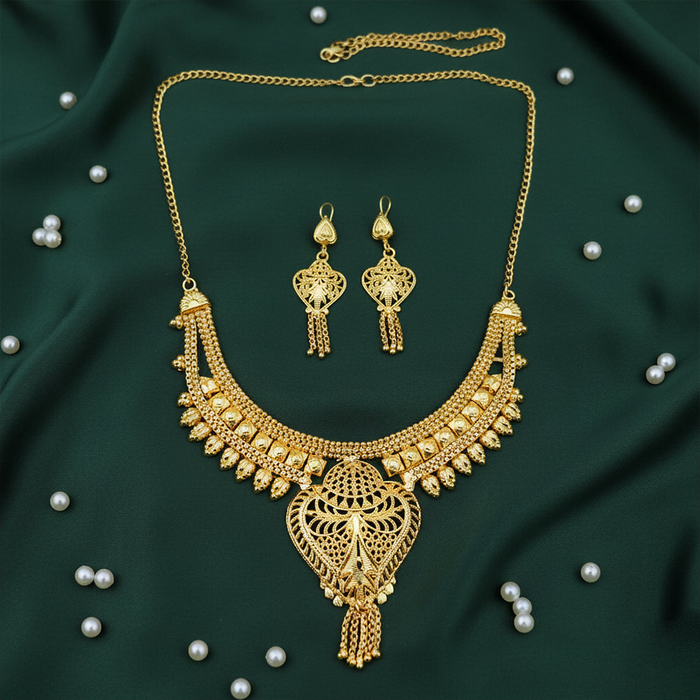 The99Jewel Elegant Gold Look Forming Necklace Set Traditional Jewelry for Women (Assorted Design )