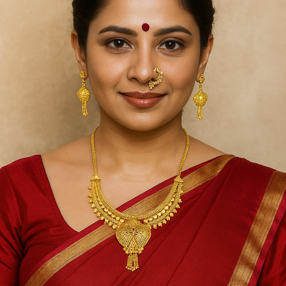 The99Jewel Elegant Gold Look Forming Necklace Set Traditional Jewelry for Women (Assorted Design )