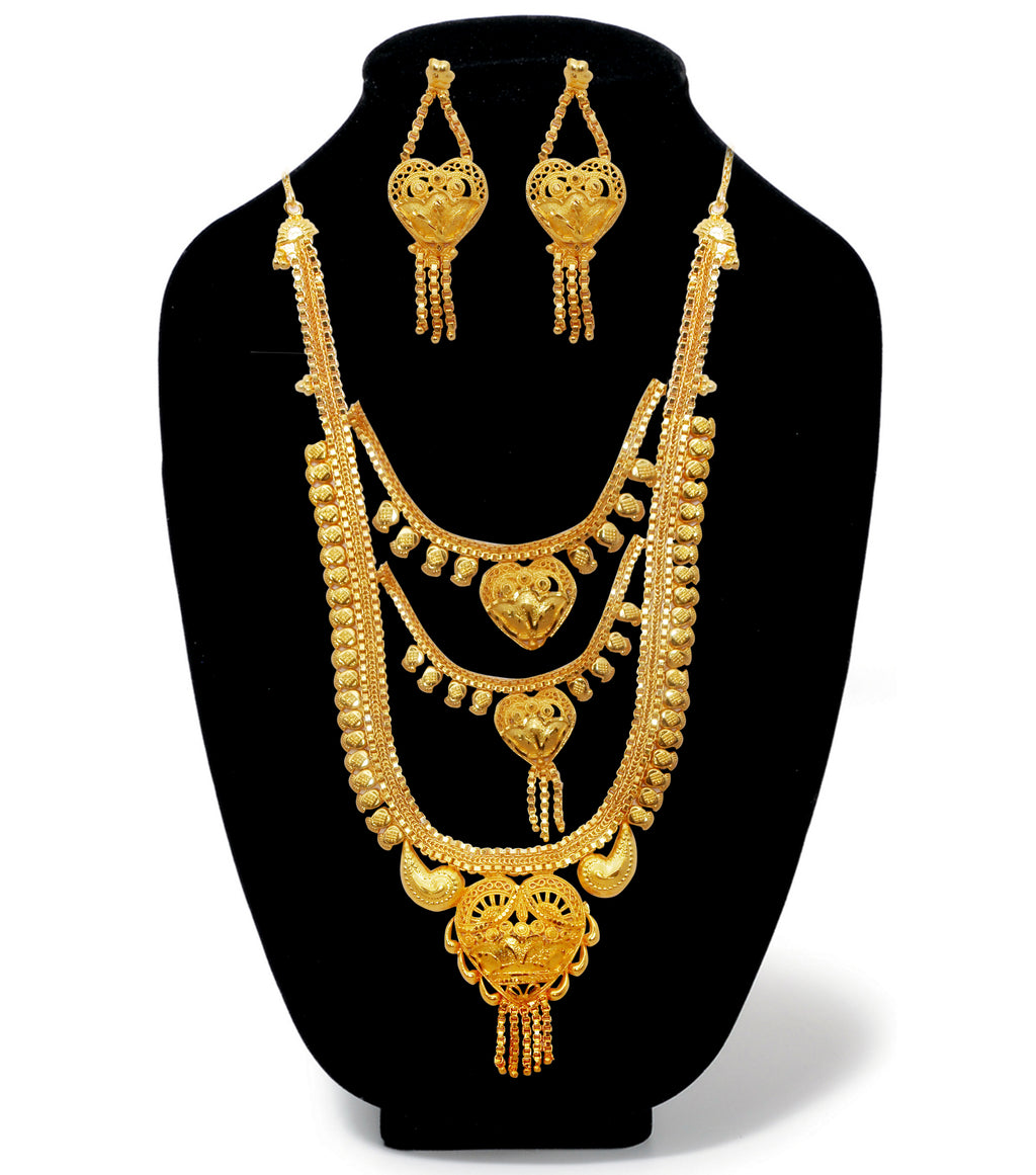 The99Jewel Gold Look Forming Multi Layer Traditional Necklace Set Assorted Design