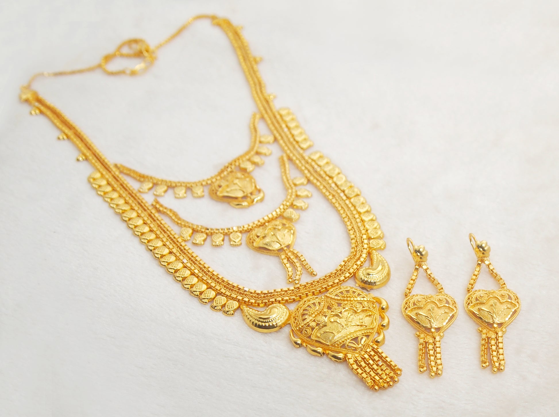 The99Jewel Gold Look Forming Multi Layer Traditional Necklace Set Assorted Design