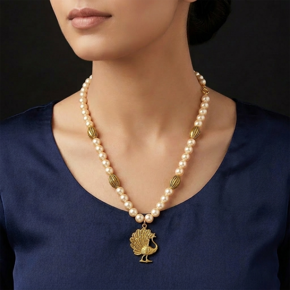 The99Jewel Gold Plated Assorted Design Pearl Necklace Set (Any Design)