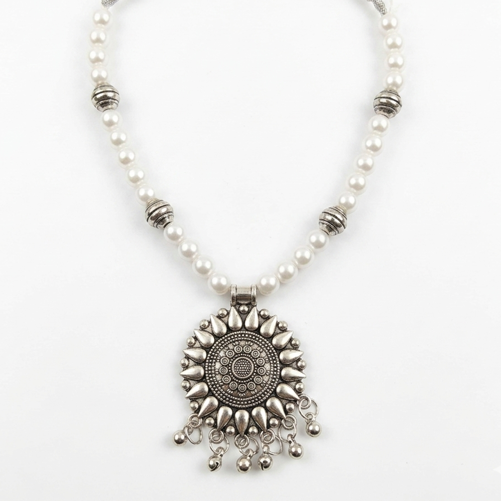 The99Jewel Silver Plated Assorted Design Pearl Necklace Set (Any Design)
