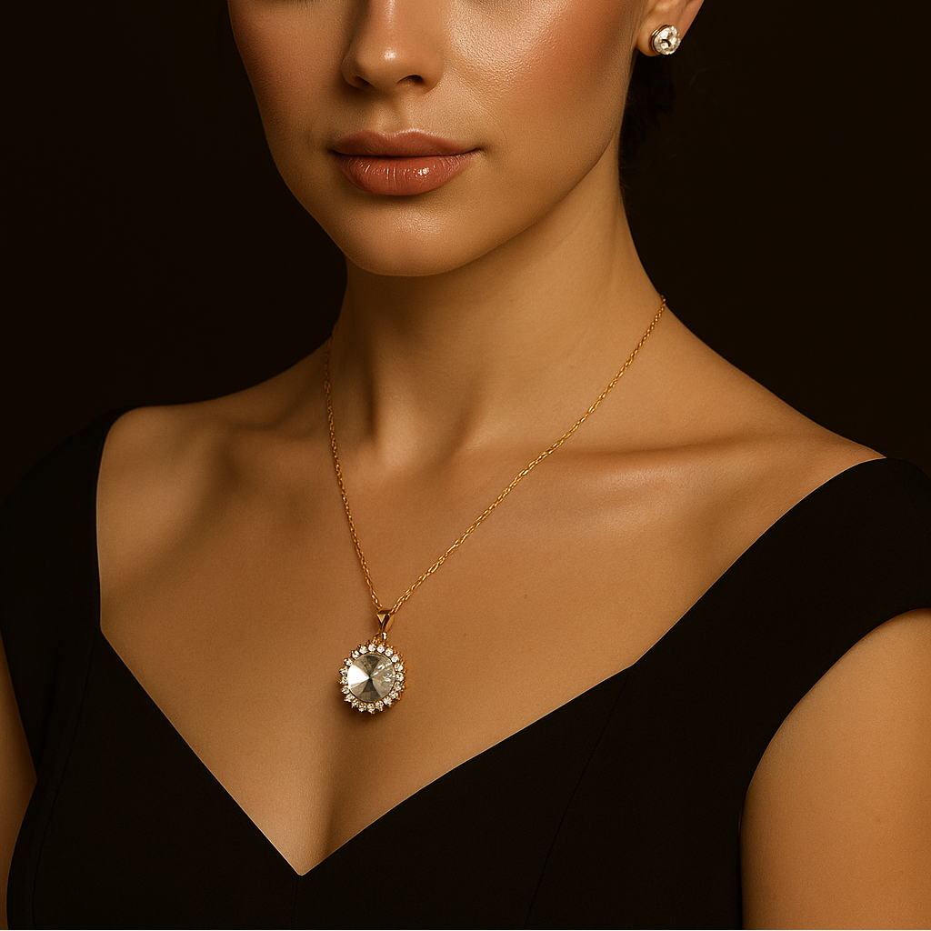 The99Jewel Shimmering Crystal Chain Pendant Jewelry Set