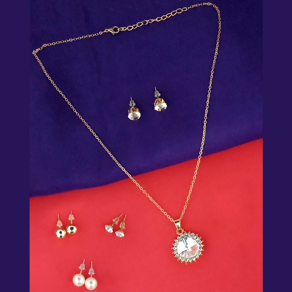 The99Jewel Shimmering Crystal Chain Pendant Jewelry Set