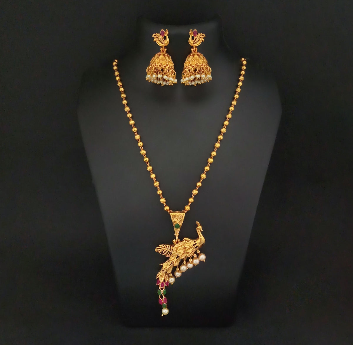The99Jewel Traditional Temple Look Necklace Set for Women | Elegant South Indian Ethnic Jewellery