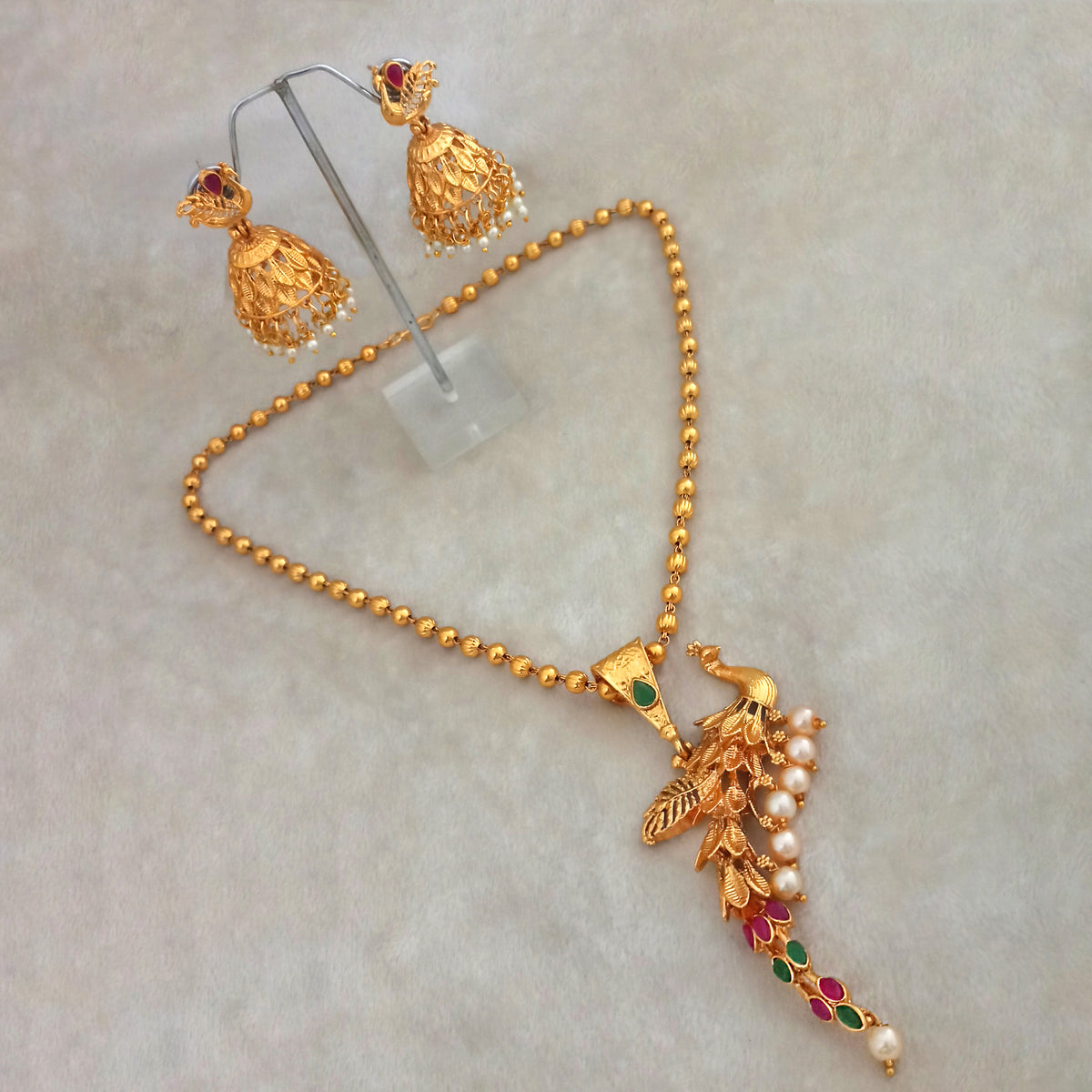 The99Jewel Traditional Temple Look Necklace Set for Women | Elegant South Indian Ethnic Jewellery
