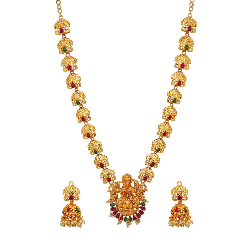 The99Jewel Traditional Temple Look Necklace Set for Women | Elegant South Indian Ethnic Jewellery