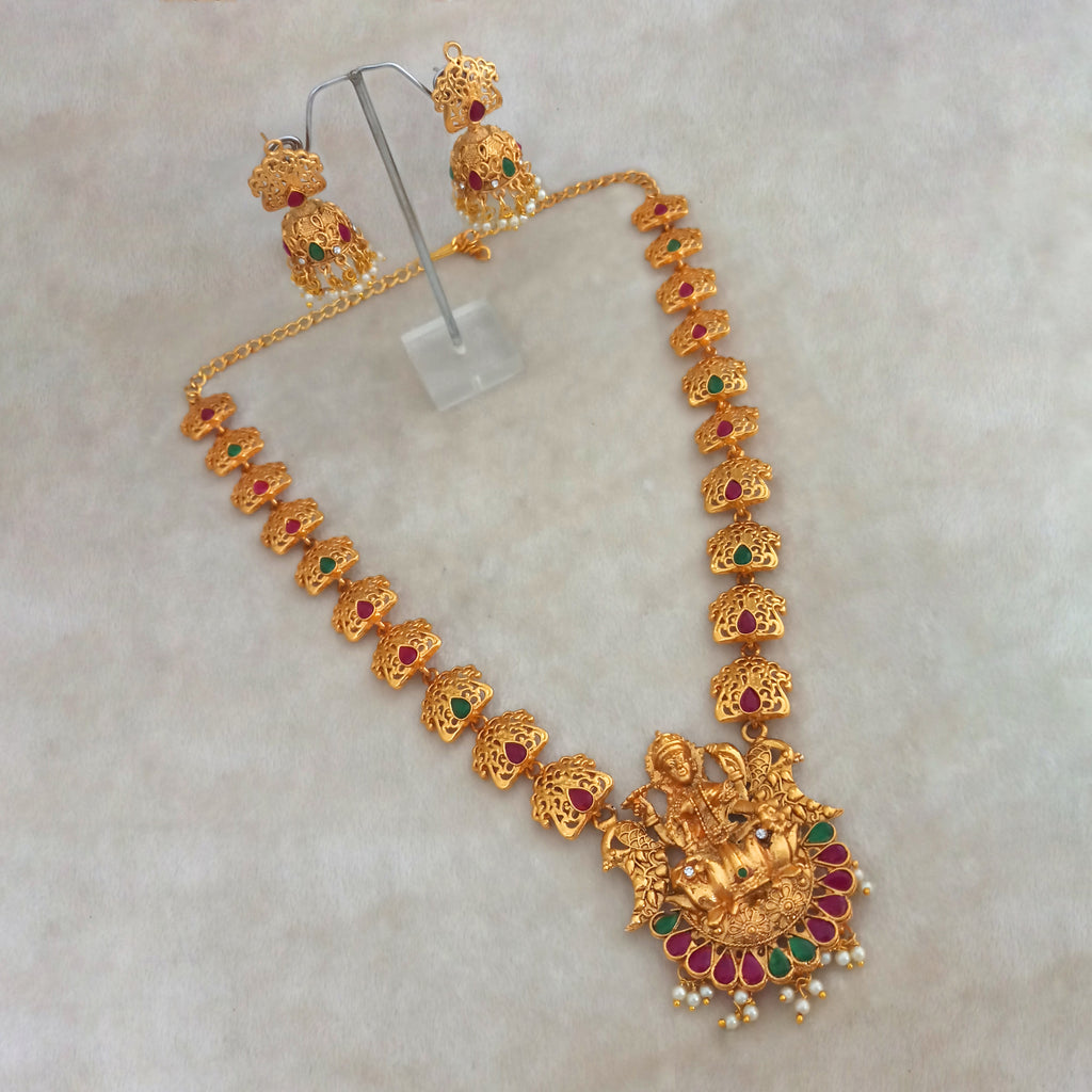The99Jewel Traditional Temple Look Necklace Set for Women | Elegant South Indian Ethnic Jewellery