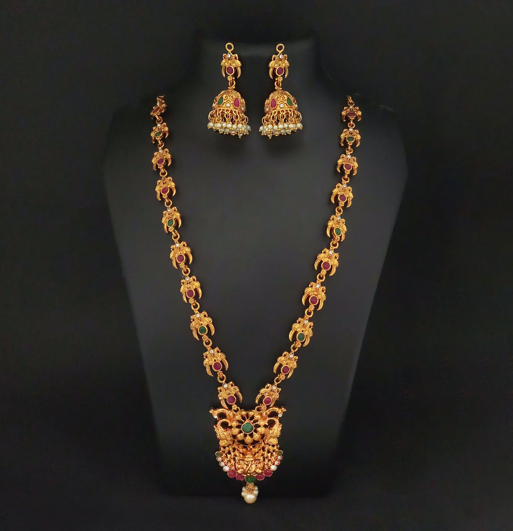 The99Jewel Exquisite Temple Look Necklace Set for Women | Classic Indian Ethnic Accessories