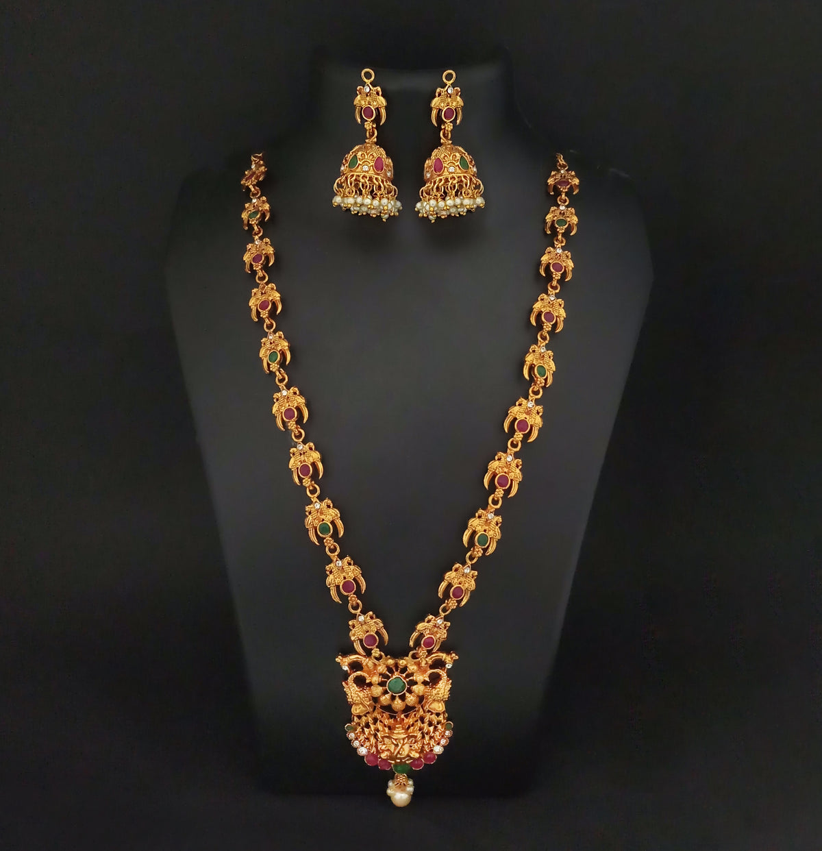 The99Jewel Exquisite Temple Look Necklace Set for Women | Classic Indian Ethnic Accessories