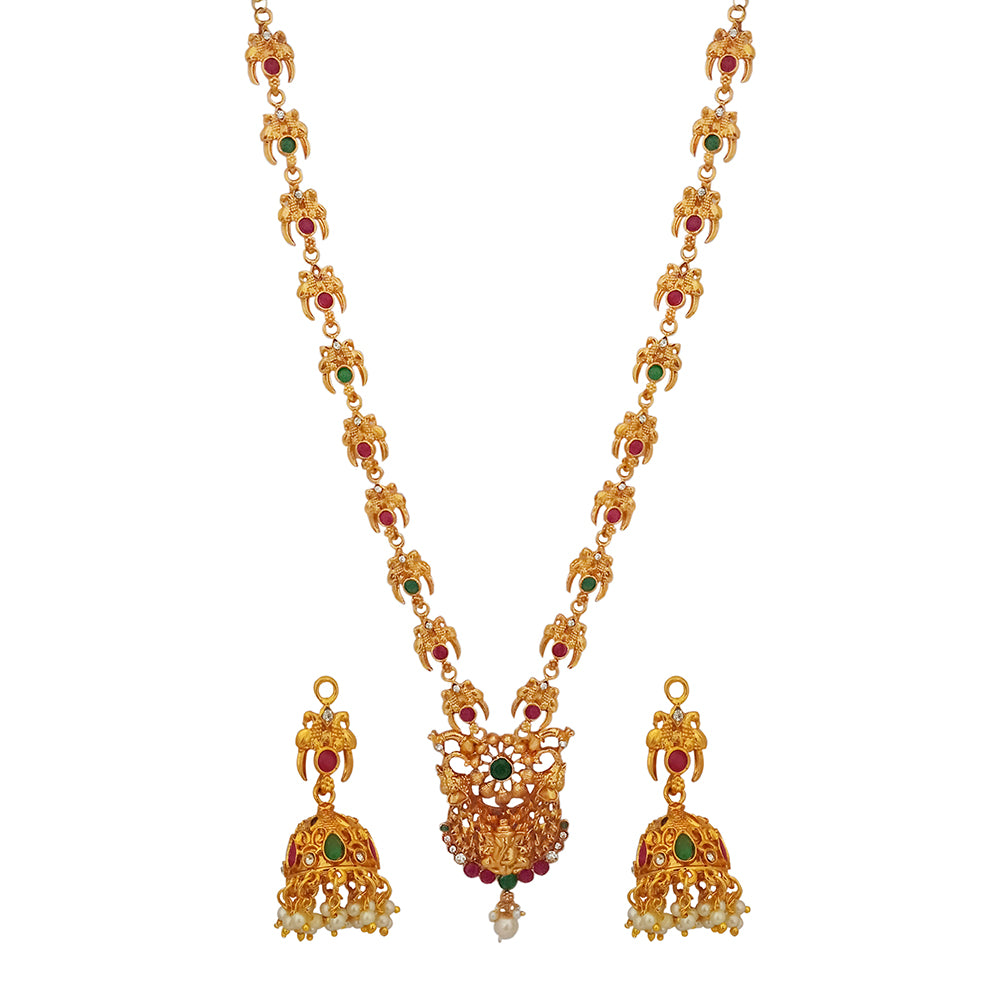 The99Jewel Exquisite Temple Look Necklace Set for Women | Classic Indian Ethnic Accessories