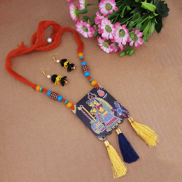 The99Jewel Lord Radha Krishna Digital Printed Wooden Necklace Set
