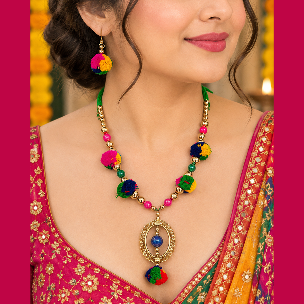 The99Jewel Ethnic Long  Necklace |Festive Jewellery for Navratri & Traditional Outfits
