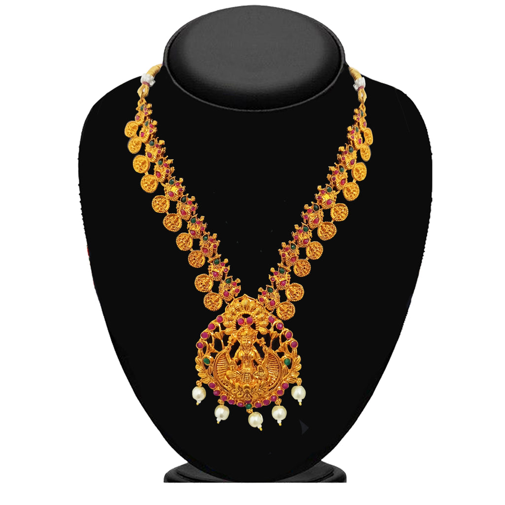 The99Jewel Traditional Gold Plated Pota Stone Double Necklace Set | Festive Jewellery for Women