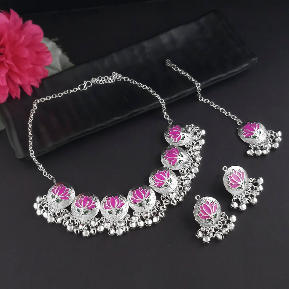 The99Jewel Boho Inspired Oxidised Gungroo Choker Necklace | Trendy Traditional Jewellery for Women