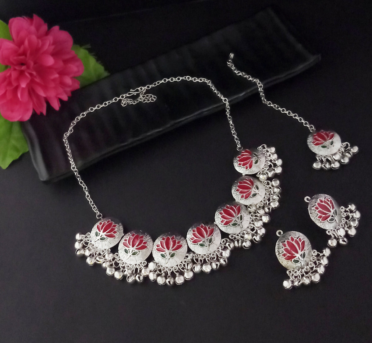The99Jewel Statement Oxidised Gungroo Choker Necklace for Women | Festive & Party Wear Jewellery