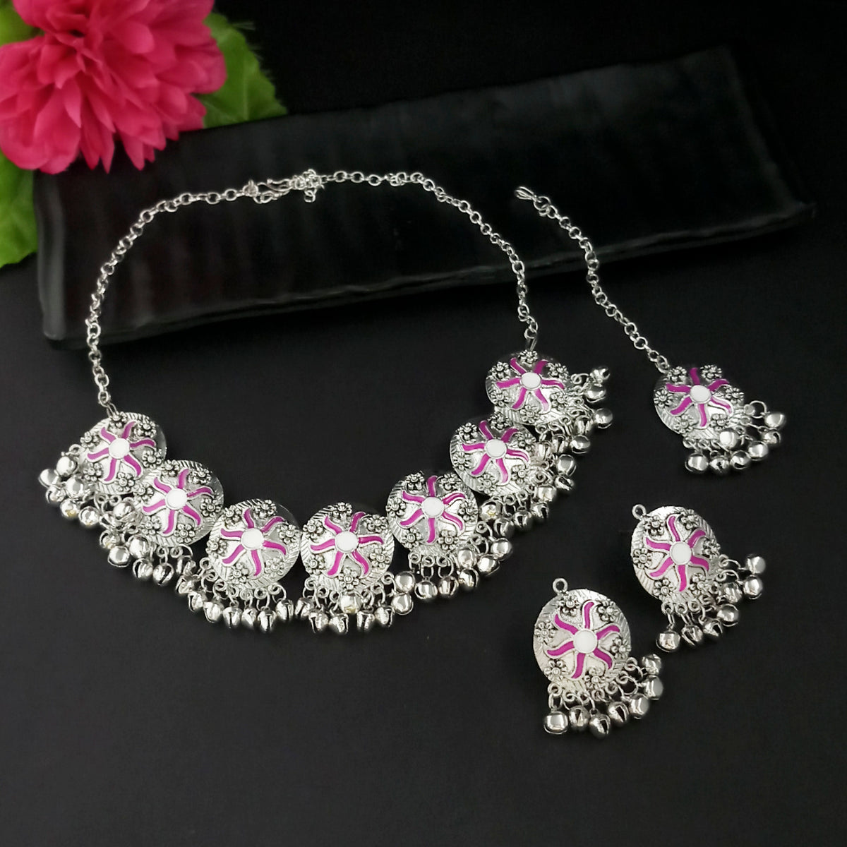 The99Jewel Statement Oxidised Gungroo Choker Necklace for Women | Festive & Party Wear Jewellery