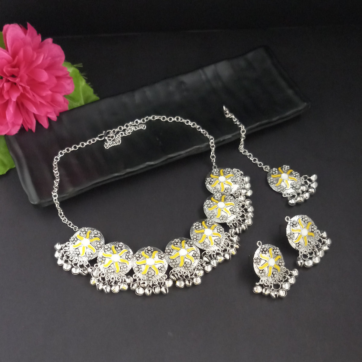 The99Jewel Statement Oxidised Gungroo Choker Necklace for Women | Festive & Party Wear Jewellery