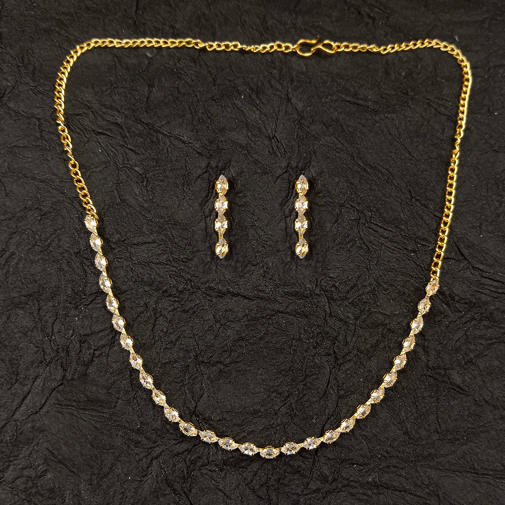 The99Jewel American Diamond Gold Plated Necklace Set