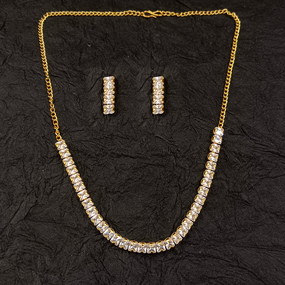The99Jewel American Diamond Gold Plated Necklace Set