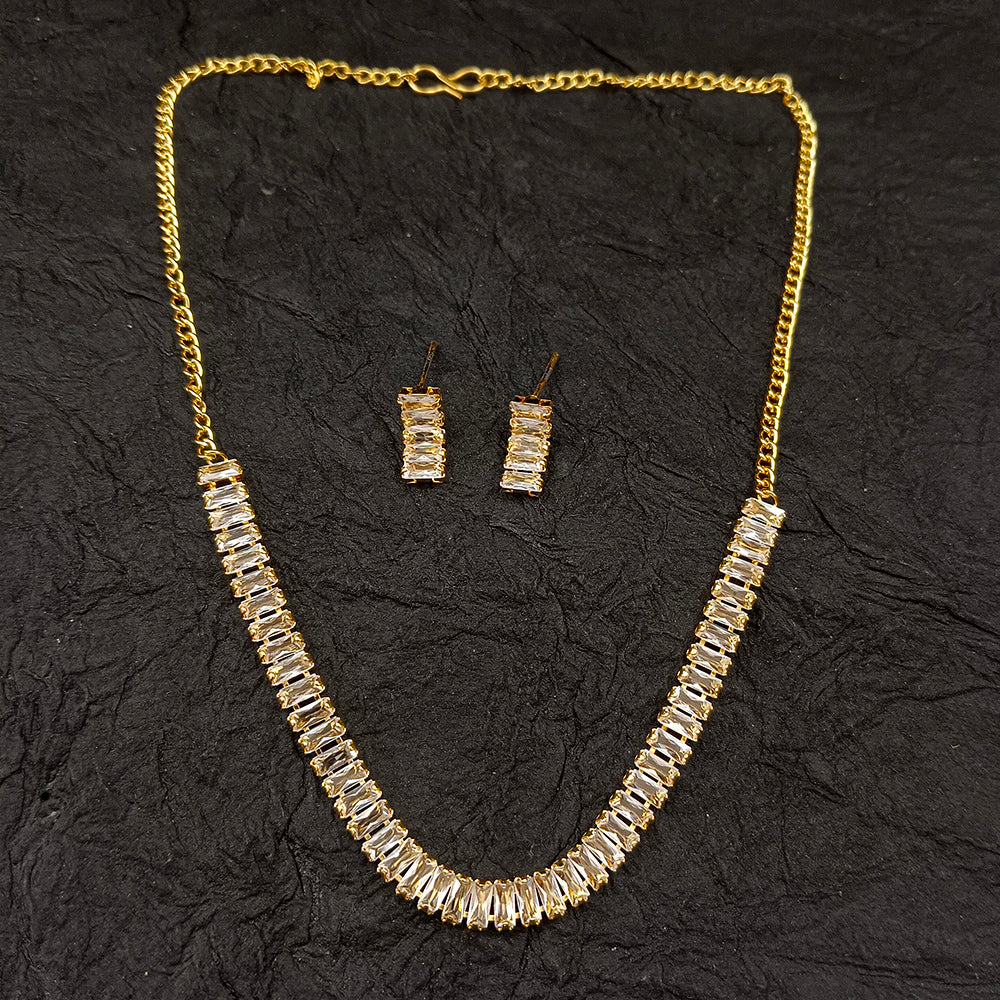 The99Jewel American Diamond Gold Plated Necklace Set